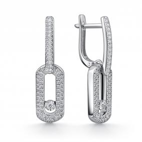 Серьги из белого золота GRIGORIEV Г02-12-51090-31-00-1 с бриллиантом Г02-12-51090-31-00-1 фото