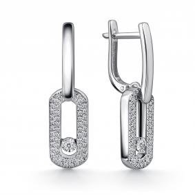 Серьги из белого золота GRIGORIEV Г02-12-51090-31-00-3 с бриллиантом Г02-12-51090-31-00-3 фото