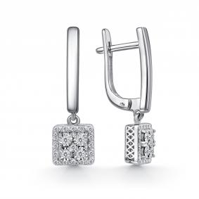 Серьги из белого золота GRIGORIEV Г02-12-51108-31-00-1 с бриллиантом Г02-12-51108-31-00-1 фото