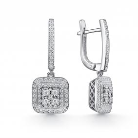Серьги из белого золота GRIGORIEV Г02-12-51109-31-00-1 с бриллиантом Г02-12-51109-31-00-1 фото