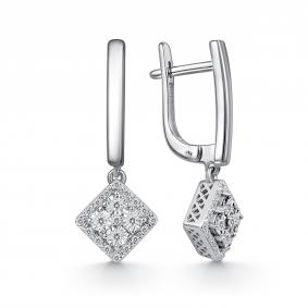 Серьги из белого золота GRIGORIEV Г02-12-51110-31-00-1 с бриллиантом Г02-12-51110-31-00-1 фото