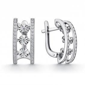 Серьги из белого золота GRIGORIEV с танцующим бриллиантом Г02-12-51114-31-00-1 Г02-12-51114-31-00-1 фото