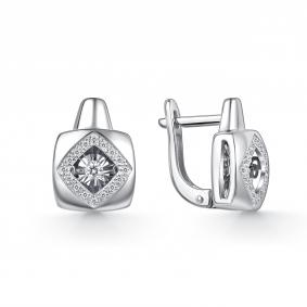 Серьги из белого золота GRIGORIEV Г02-12-51126-31-00 с бриллиантом Г02-12-51126-31-00 фото