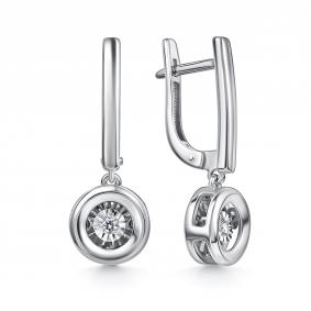 Серьги из белого золота GRIGORIEV Г02-12-51127-11-00-1 с бриллиантом Г02-12-51127-11-00-1 фото
