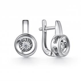 Серьги из белого золота GRIGORIEV Г02-12-51127-11-00 с бриллиантом Г02-12-51127-11-00 фото