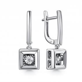 Серьги из белого золота GRIGORIEV Г02-12-51128-11-00-1 с бриллиантом Г02-12-51128-11-00-1 фото