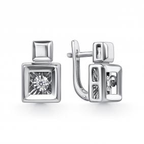 Серьги из белого золота GRIGORIEV Г02-12-51128-11-00 с бриллиантом Г02-12-51128-11-00 фото