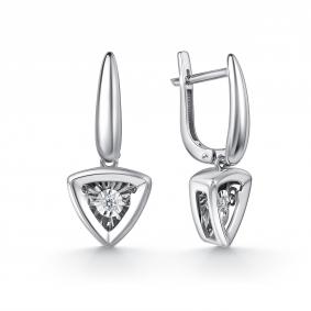 Серьги из белого золота GRIGORIEV Г02-12-51129-11-00-1 с бриллиантом Г02-12-51129-11-00-1 фото