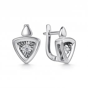 Серьги из белого золота GRIGORIEV Г02-12-51129-11-00 с бриллиантом Г02-12-51129-11-00 фото