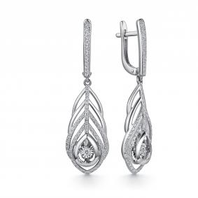 Серьги из белого золота GRIGORIEV Г02-12-51131-31-00-1 с бриллиантом Г02-12-51131-31-00-1 фото