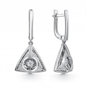 Серьги из белого золота GRIGORIEV Г02-12-51132-31-00-1 с бриллиантом Г02-12-51132-31-00-1 фото