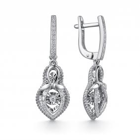 Серьги из белого золота GRIGORIEV Г02-12-51133-31-00-1 с бриллиантом Г02-12-51133-31-00-1 фото