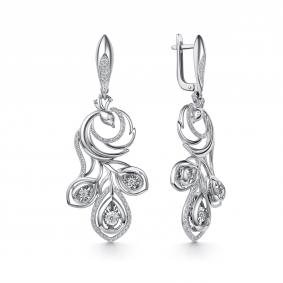 Серьги из белого золота GRIGORIEV Г02-12-51134-31-00-1 с бриллиантом Г02-12-51134-31-00-1 фото