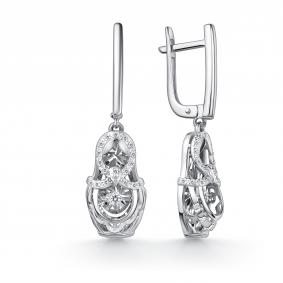 Серьги из белого золота GRIGORIEV Г02-12-51135-31-00-1 с бриллиантом Г02-12-51135-31-00-1 фото