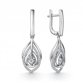 Серьги из белого золота GRIGORIEV Г02-12-51137-31-00-1 с бриллиантом Г02-12-51137-31-00-1 фото