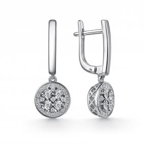 Серьги из белого золота GRIGORIEV Г02-12-51150-31-00-1 с бриллиантом Г02-12-51150-31-00-1 фото