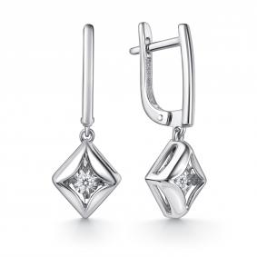 Серьги из белого золота GRIGORIEV Г02-12-51187-11-00-1 с бриллиантом Г02-12-51187-11-00-1 фото