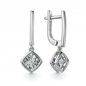 Серьги из белого золота GRIGORIEV Г02-12-51200-11-00-1 с бриллиантом Г02-12-51200-11-00-1 фото