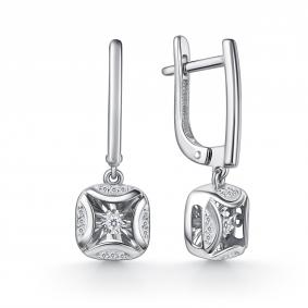 Серьги из белого золота GRIGORIEV Г02-12-51206-31-00-1 с бриллиантом Г02-12-51206-31-00-1 фото