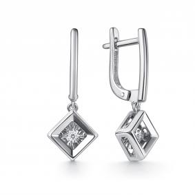 Серьги из белого золота GRIGORIEV Г02-12-51207-11-00-1 с бриллиантом Г02-12-51207-11-00-1 фото
