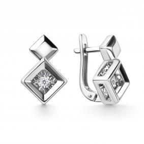 Серьги из белого золота GRIGORIEV Г02-12-51207-11-00 с бриллиантом Г02-12-51207-11-00 фото