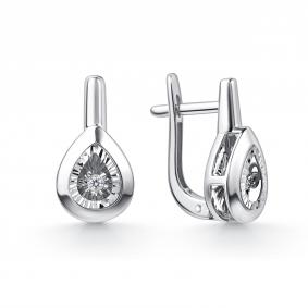Серьги из белого золота GRIGORIEV с танцующим бриллиантом Г02-12-51208-11-00 Г02-12-51208-11-00 фото
