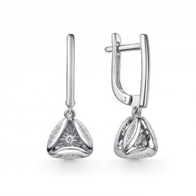 Серьги из белого золота GRIGORIEV Г02-12-51210-31-00-1 с бриллиантом Г02-12-51210-31-00-1 фото