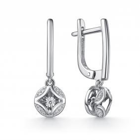 Серьги из белого золота GRIGORIEV Г02-12-51212-31-00-1 с бриллиантом Г02-12-51212-31-00-1 фото