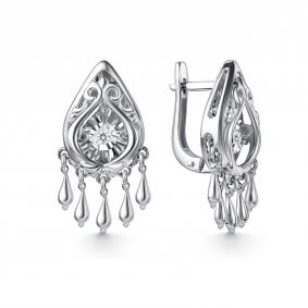 Серьги из белого золота GRIGORIEV Г02-12-51213-11-00-1 с бриллиантом Г02-12-51213-11-00-1 фото