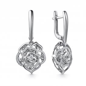 Г02-12-51215-31-00-1 Серьги из белого золота Белое золото 585° Г02-12-51215-31-00-1 фото