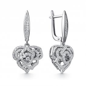 Серьги из белого золота GRIGORIEV Г02-12-51217-31-00-1 с бриллиантом Г02-12-51217-31-00-1 фото