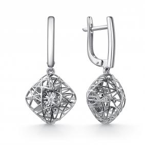 Серьги из белого золота GRIGORIEV Г02-12-51220-11-00-1 с бриллиантом Г02-12-51220-11-00-1 фото