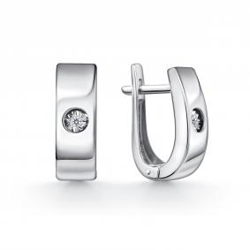 Серьги из белого золота GRIGORIEV Г02-12-51230-11-00 с бриллиантом Г02-12-51230-11-00 фото