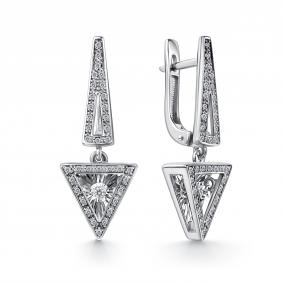 Серьги из белого золота GRIGORIEV Г02-12-51237-31-00-1 с бриллиантом Г02-12-51237-31-00-1 фото