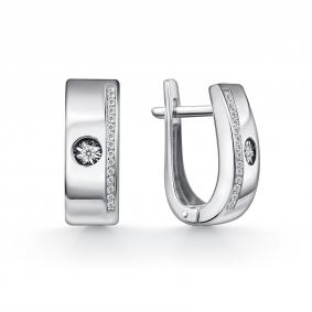 Серьги из белого золота GRIGORIEV Г02-12-51238-31-00 с бриллиантом Г02-12-51238-31-00 фото