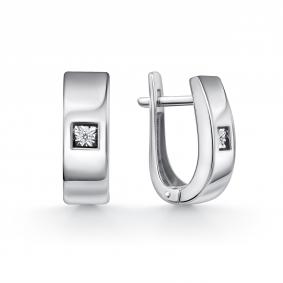 Серьги из белого золота GRIGORIEV Г02-12-51239-11-00 с бриллиантом Г02-12-51239-11-00 фото