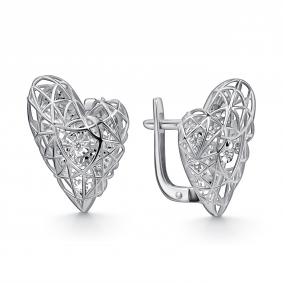 Серьги из белого золота GRIGORIEV Г02-12-51251-11-00 с бриллиантом Г02-12-51251-11-00 фото