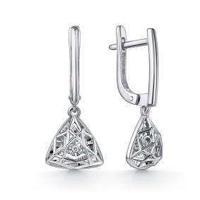 Серьги из белого золота GRIGORIEV Г02-12-51254-11-00-1 с бриллиантом Г02-12-51254-11-00-1 фото