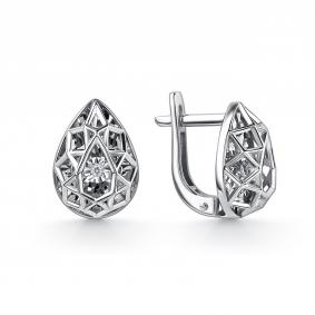 Серьги из белого золота GRIGORIEV Г02-12-51255-11-00 с бриллиантом Г02-12-51255-11-00 фото