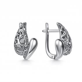 Серьги из белого золота GRIGORIEV Г02-12-51257-11-00-2 с бриллиантом Г02-12-51257-11-00-2 фото