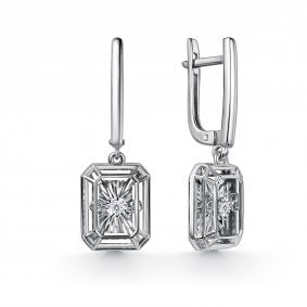 Серьги из белого золота GRIGORIEV Г02-12-51279-11-00-1 с бриллиантом Г02-12-51279-11-00-1 фото