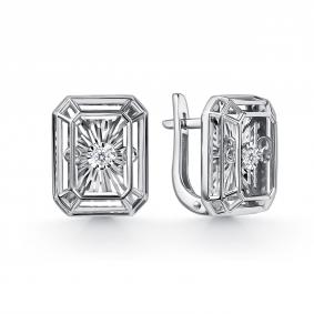 Серьги из белого золота GRIGORIEV Г02-12-51279-11-00 с бриллиантом Г02-12-51279-11-00 фото