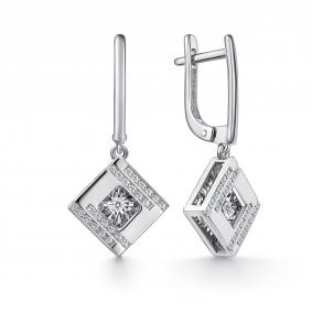 Серьги из белого золота GRIGORIEV Г02-12-51284-31-00-1 с бриллиантом Г02-12-51284-31-00-1 фото