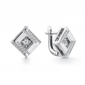 Серьги из белого золота GRIGORIEV Г02-12-51284-31-00 с бриллиантом Г02-12-51284-31-00 фото