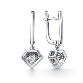 Серьги из белого золота GRIGORIEV Г02-12-51350-11-00-1 с бриллиантом Г02-12-51350-11-00-1 фото