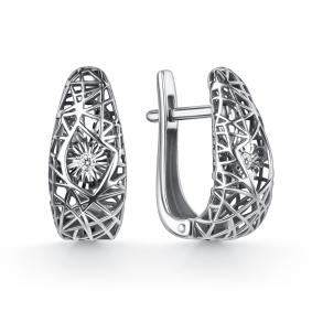 Серьги из белого золота GRIGORIEV с танцующим бриллиантом Г02-12-51393-11-00 Г02-12-51393-11-00 фото