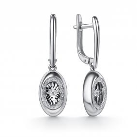 Серьги из белого золота GRIGORIEV с танцующим бриллиантом Г02-12-51402-31-00-1 Г02-12-51402-31-00-1 фото