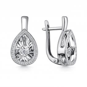 Серьги из белого золота GRIGORIEV Г02-12-5497-31-00-1 с бриллиантом Г02-12-5497-31-00-1 фото
