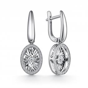 Серьги из белого золота GRIGORIEV Г02-12-5498-31-00 с бриллиантом Г02-12-5498-31-00 фото