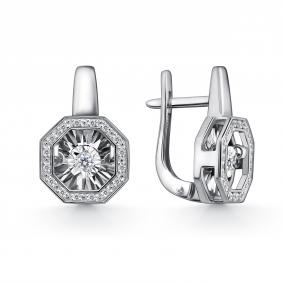 Серьги из белого золота GRIGORIEV Г02-12-5628-31-00 с бриллиантом Г02-12-5628-31-00 фото